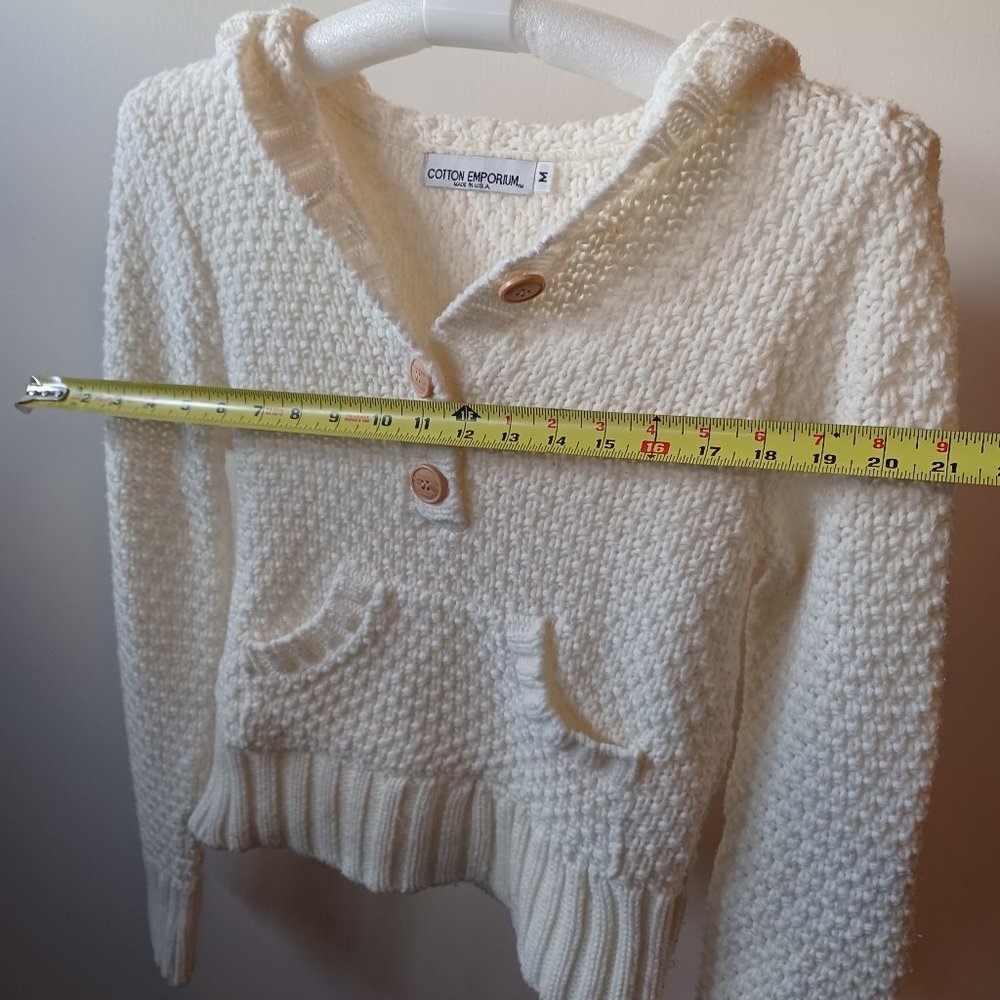 Cotton Emporium Cream Knit Hooded Sweater - Picture 13 of 14